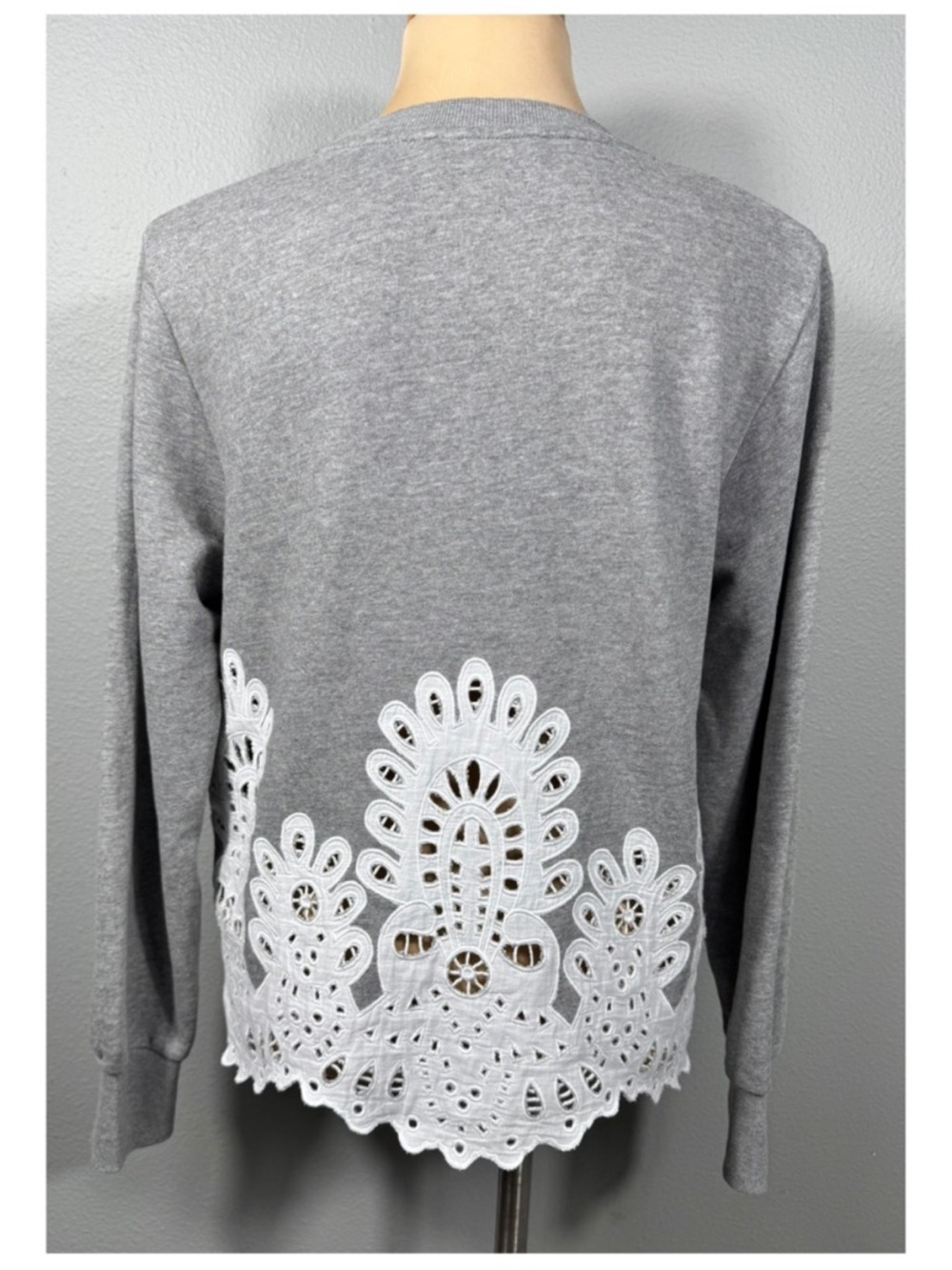 SEA New York Cassidy Eyelet Panel Sweatshirt Pullover Top - Picture 5 of 10